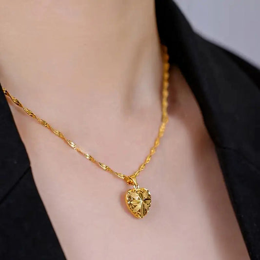 Gold Heart Necklace for Women